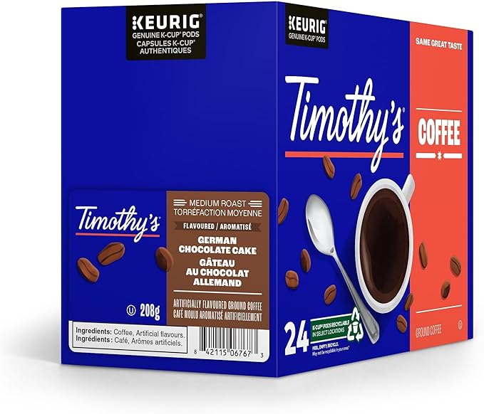 TIMOTHY'S K CUP FLAV GERMAN CHOC CAKE 24 CT